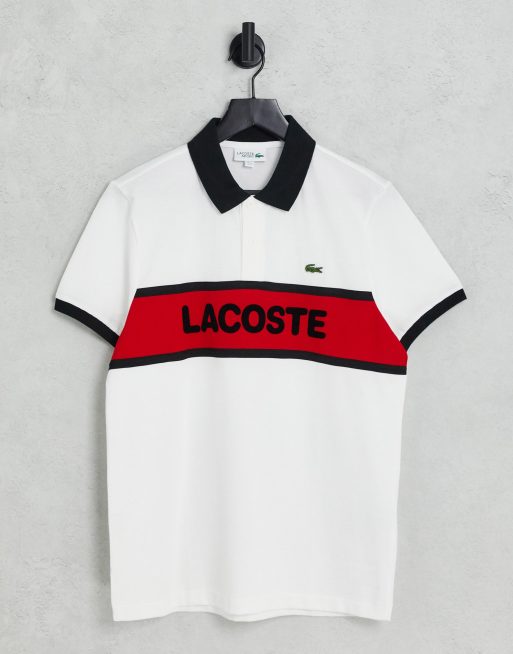 White and 2024 red lacoste shirt