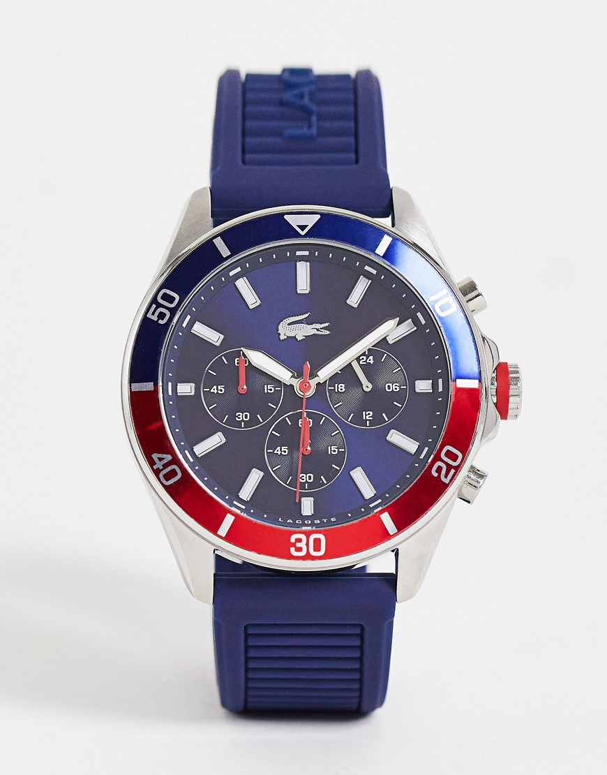 Lacoste - Chronograaf horloge voor heren met siliconen bandje in marineblauw 2011154