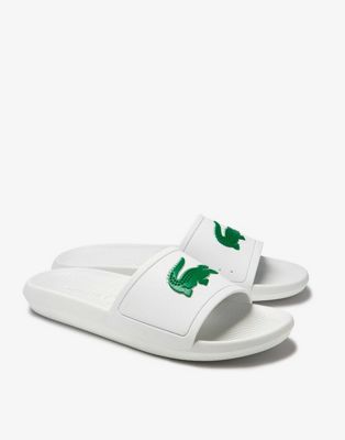 Chaussures, bottes et baskets Lacoste - Claquettes à logo crocodile - Blanc
