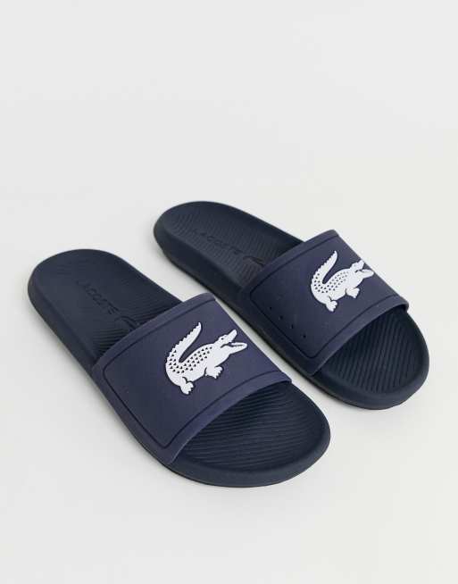 Lacoste Claquettes logo crocodile Bleu marine