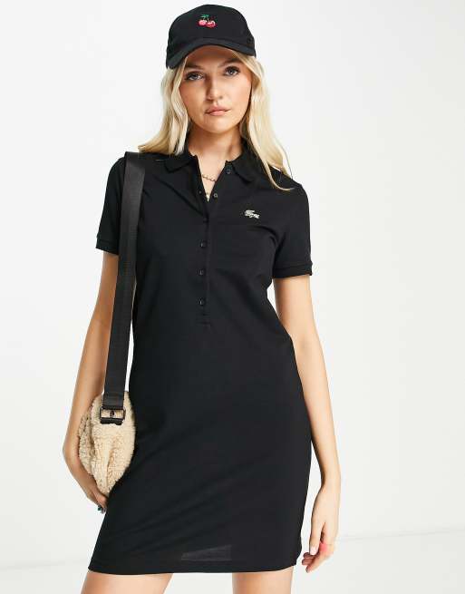 Dovenskab Pornografi væbner Lacoste classic croc polo dress in black | ASOS