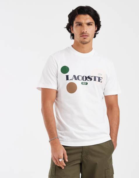 Lacoste Classic Fit T-Shirt mit Grafiklogo in Weiß - view 1
