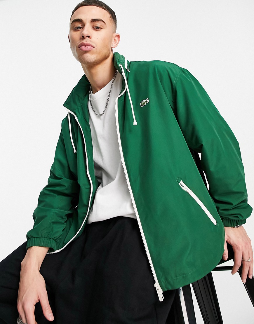 Lacoste classic jacket with concealed hood in green