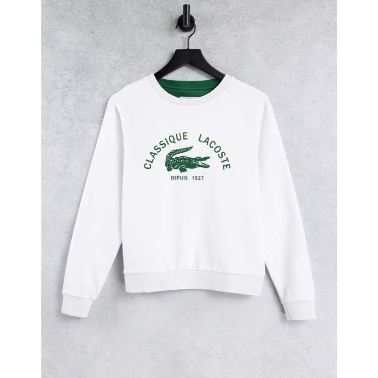 White lacoste sweater sales