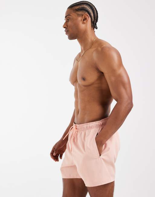 Lacoste classic logo swim shorts in light pink , 3 of 5