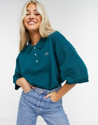 Lacoste classic oversized polo shirt in green