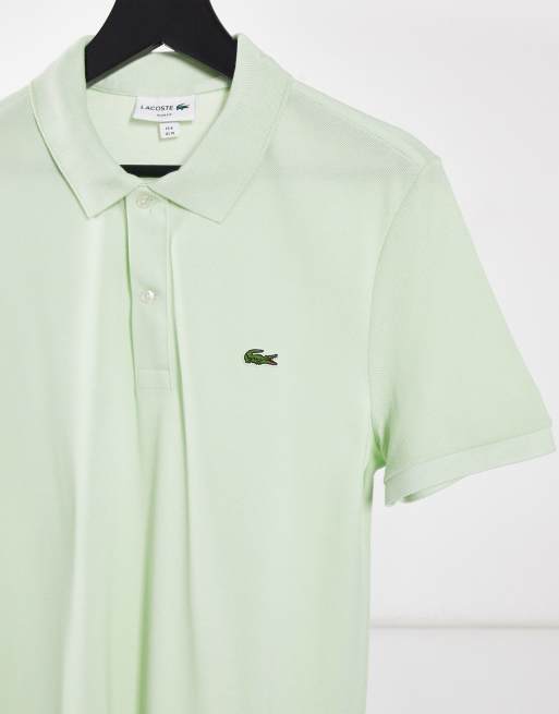 Lacoste classic polo in french pique with croc in mint green