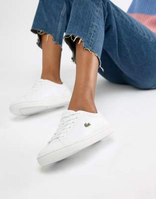 lacoste white straightset trainers