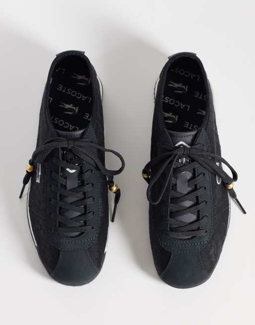 Lacoste club-low lace trainer in black, 3 of 5