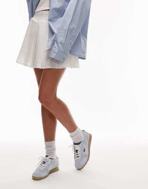 Lacoste club low mesh trainers in light blue, 3 of 5