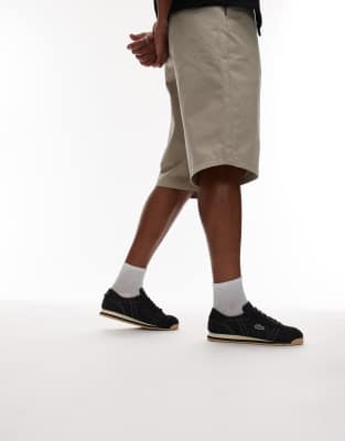 Lacoste Club Low Top Mesh Sneakers In Black