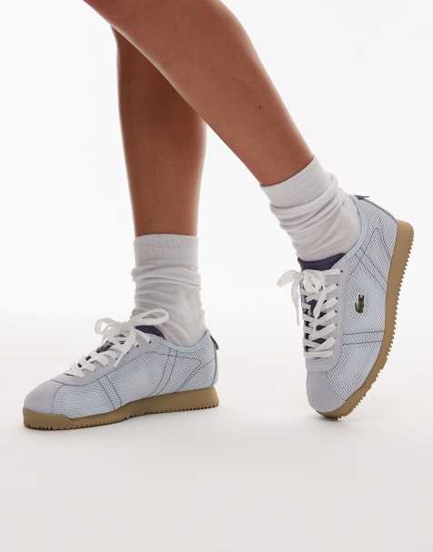 Lacoste club low top mesh sneakers in light blue - view 1
