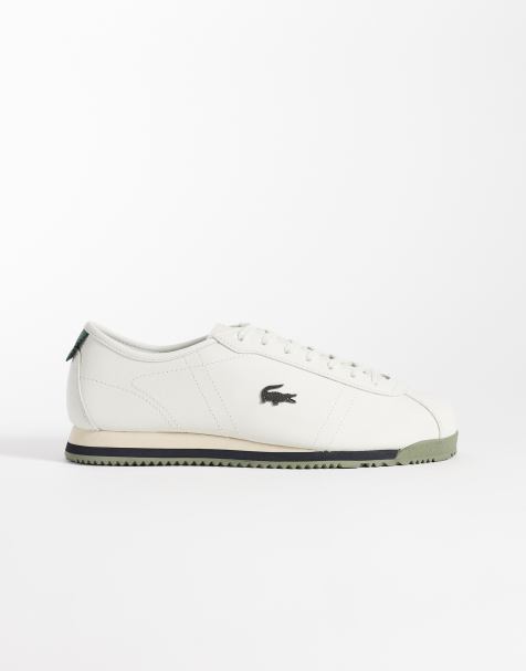 Lacoste club low trainer i ecru och khaki - view 1