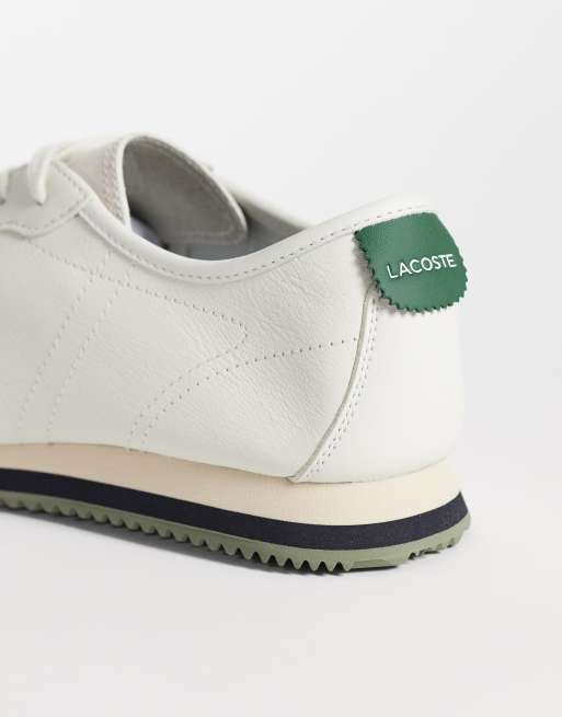 Lacoste club low trainer in ecru and khaki, 2 of 5
