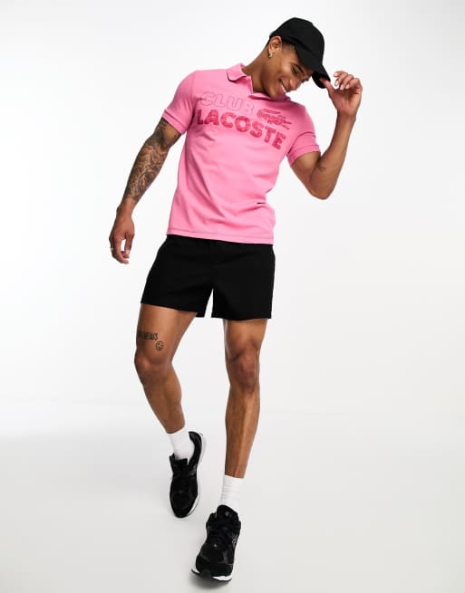 Lacoste - Club - Poloshirt in met grafische prints op de voorkant in roze