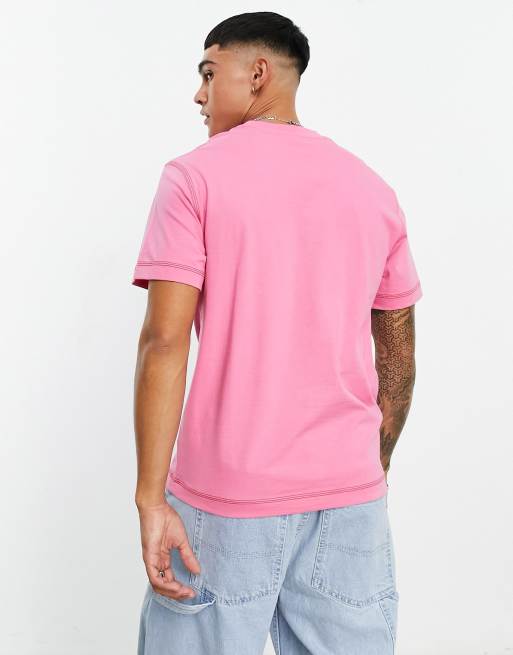 Lacoste club relaxed fit t-shirt in pink with front graphics, 2 of 4