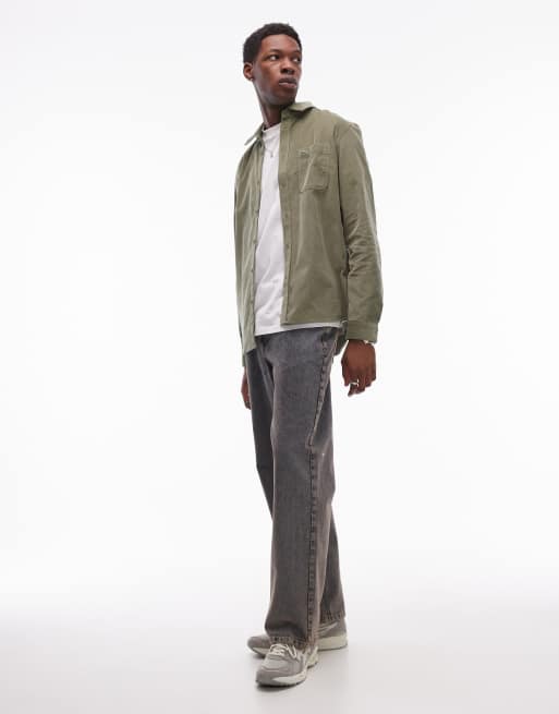 Lacoste co-ord cord long sleeve shirt in khaki green, 4 of 4