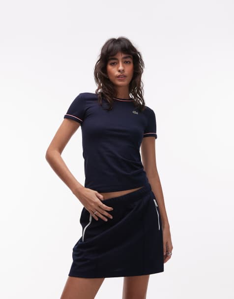Lacoste co-ord sports skirt with zip detail in navy