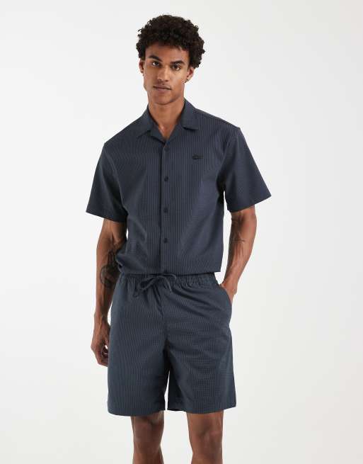 Lacoste co-ord woven seesucker shorts in black, 2 of 5