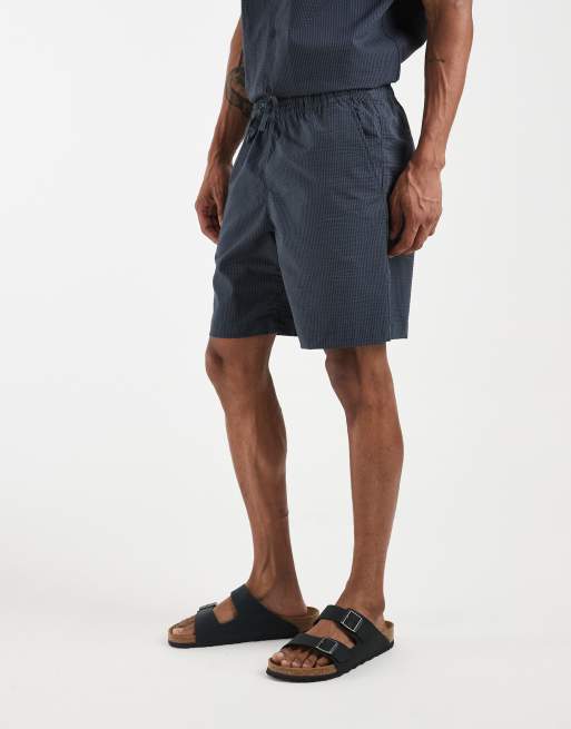 Lacoste co-ord woven seesucker shorts in black, 4 of 5
