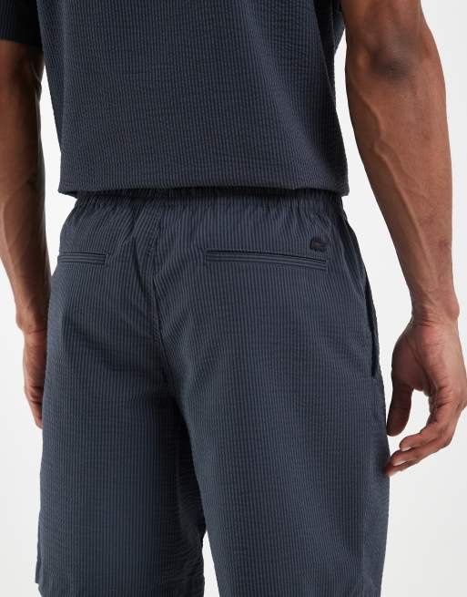 Lacoste co-ord woven seesucker shorts in black, 5 of 5