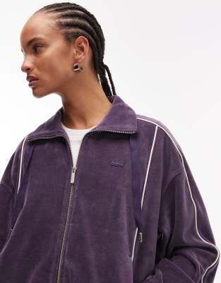 Lacoste Lacoste co-ord zip through sweatshirt in purple