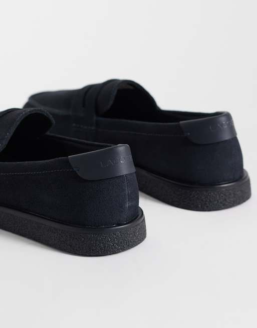 Lacoste cochet suede loafer in black, 4 of 4