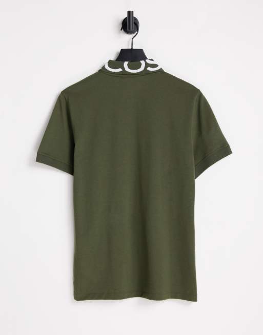 Lacoste collar logo polo in khaki Exclusive at ASOS, 2 of 4