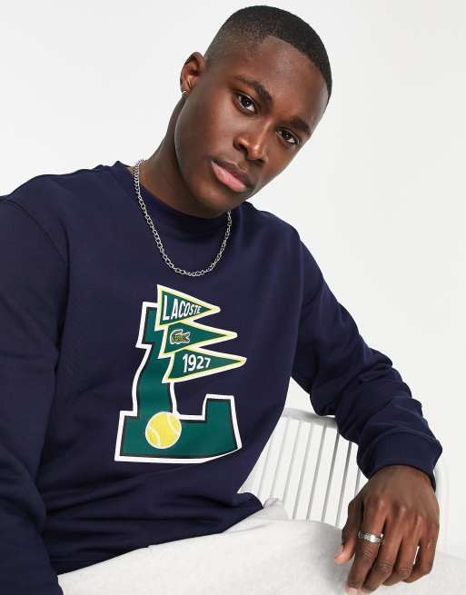 Lacoste College Sweatshirt in Marineblau ASOS