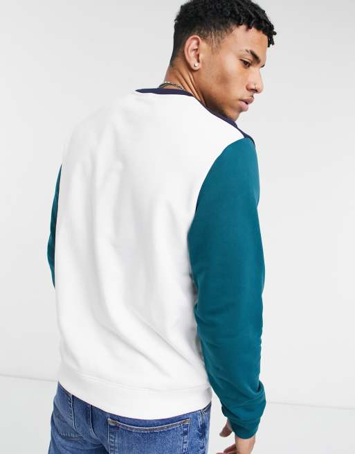 Color block crew outlet neck sweater