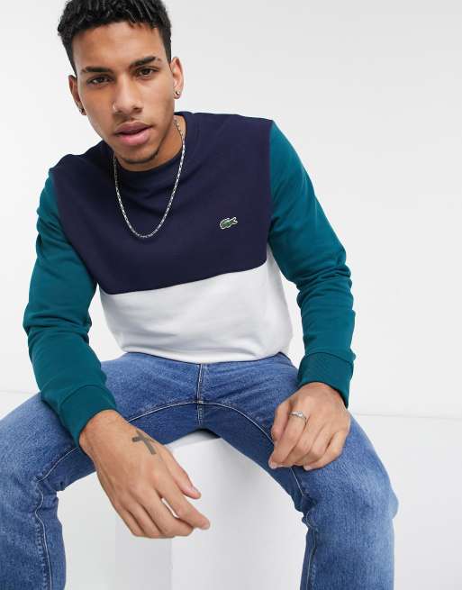 Lacoste block shop crew sweatshirt