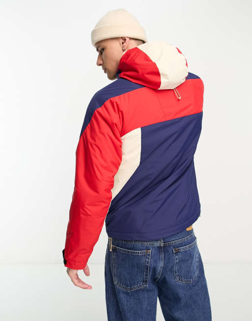 Lacoste color block panel jacket in red and navy ASOS