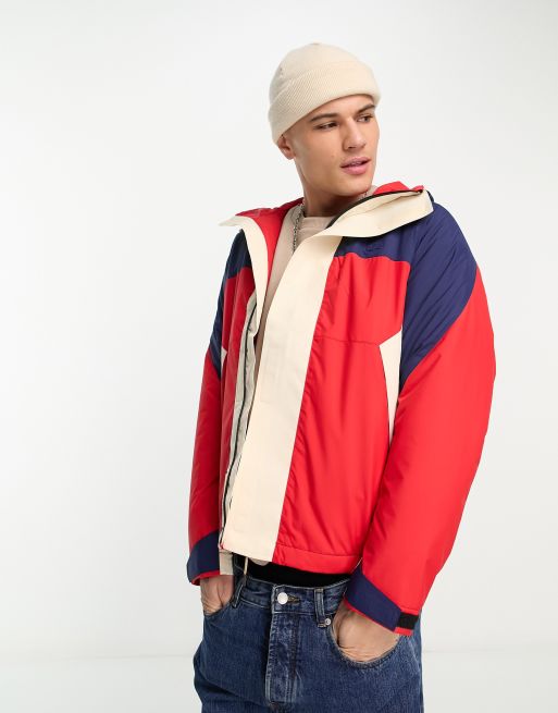 mel Skeptisk sød smag Lacoste color block panel jacket in red and navy | ASOS