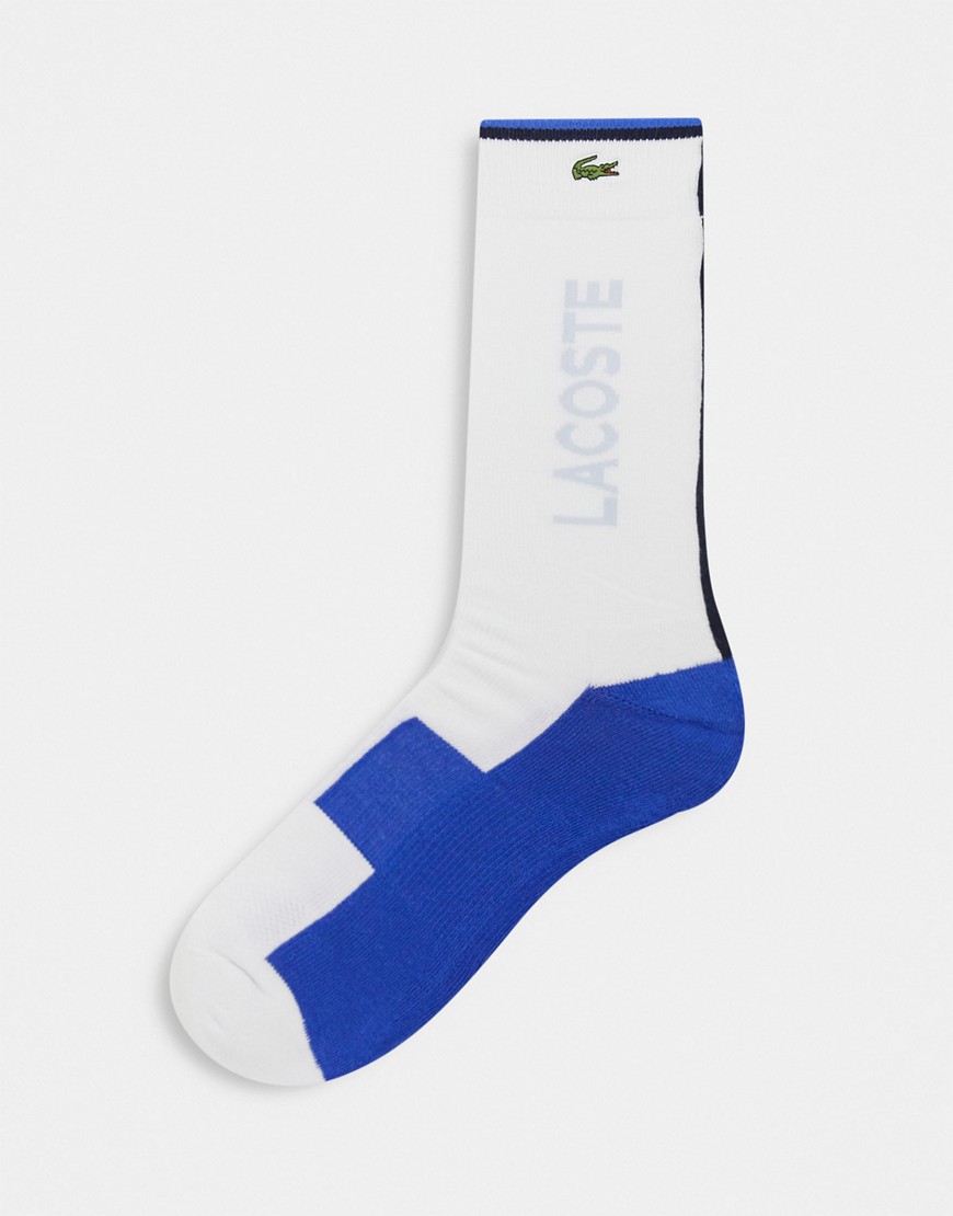 Lacoste Color Block Sport Socks In Blue-multi