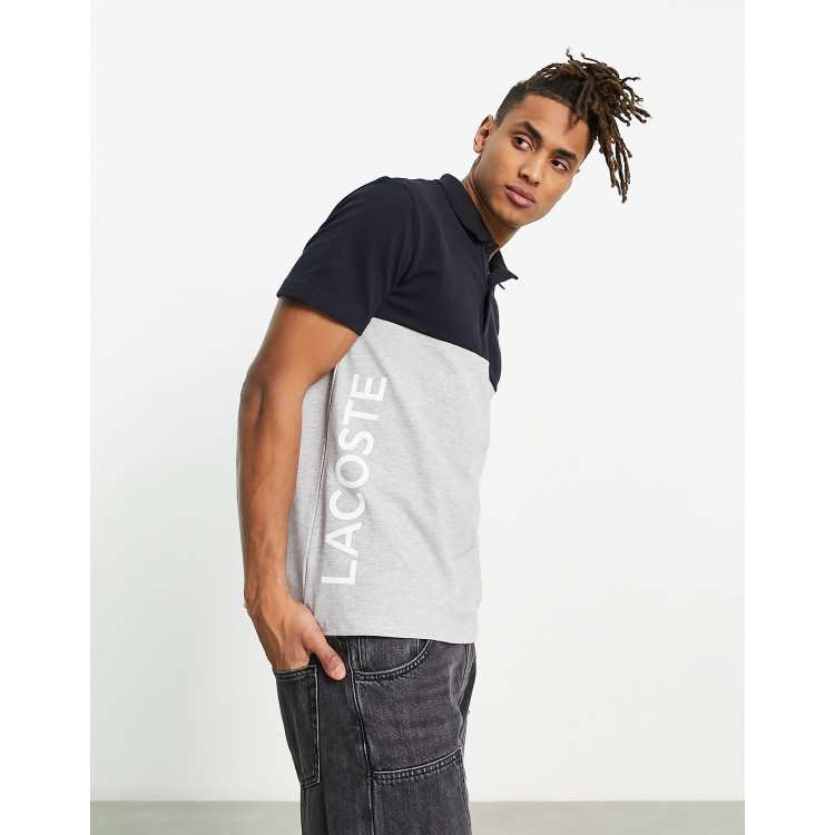 Grey lacoste store polo shirt