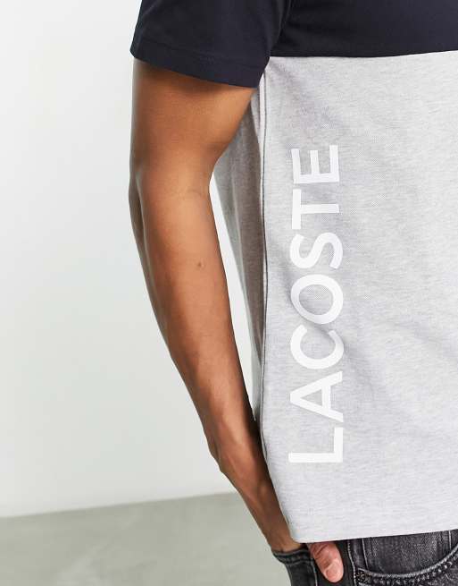 Lacoste sweatshirt colour discount block linear crew homme