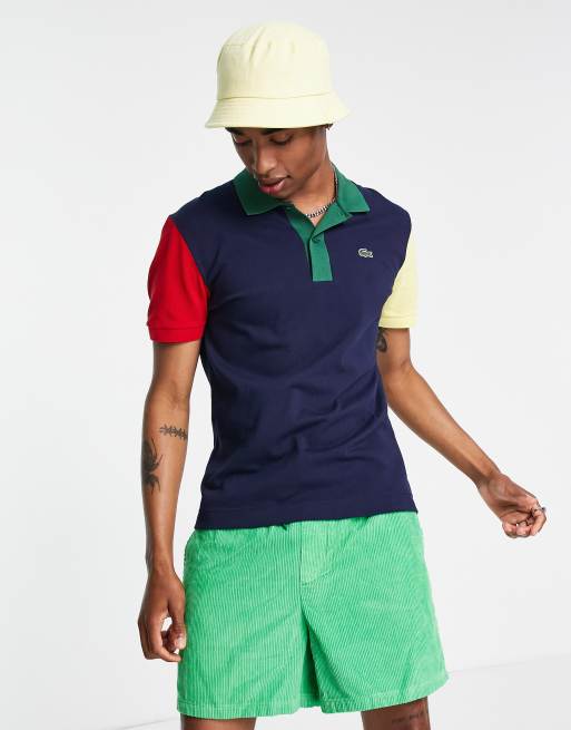 Men's color outlet block polo shirt