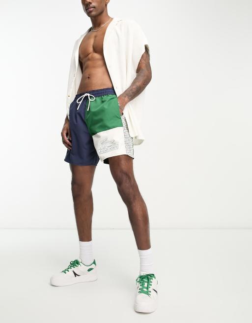 Lacoste colour block swim on sale shorts