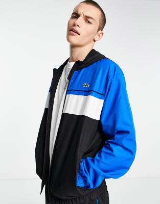 Lacoste colour block tracksuit in navy