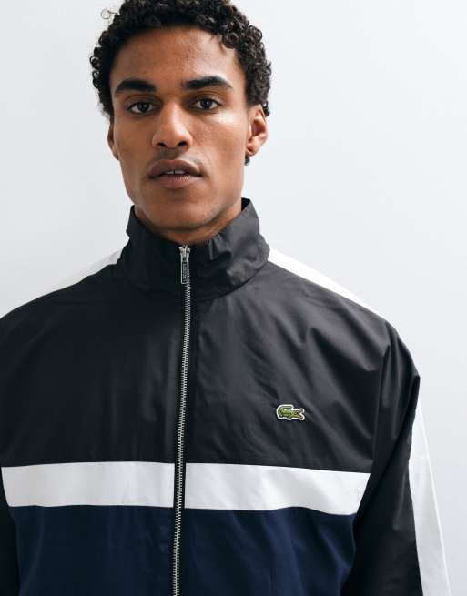 Lacoste colour block water repellant track jacket in navy, 2 of 5