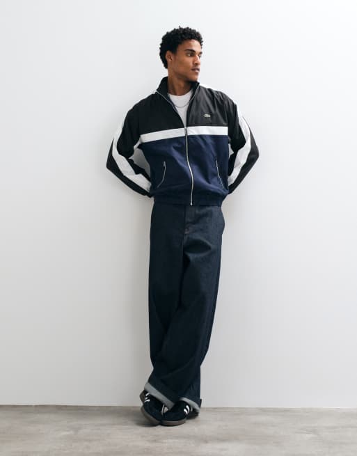 Lacoste colour block water repellant track jacket in navy, 3 of 5