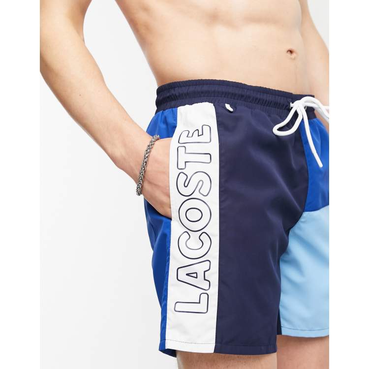 Lacoste colour sale block swim shorts