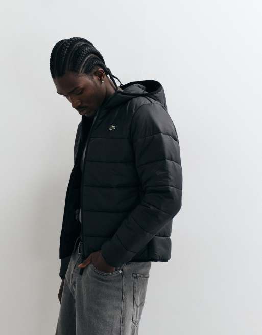 Lacoste colourblock puffer jacket in black, 5 of 5
