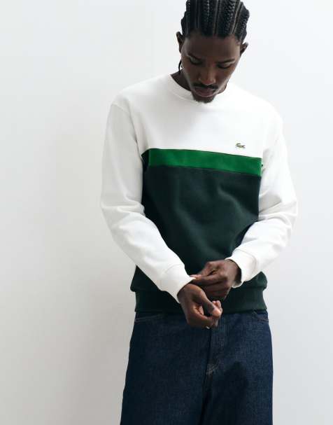 Lacoste colourblock sweatshirt in green - view 1