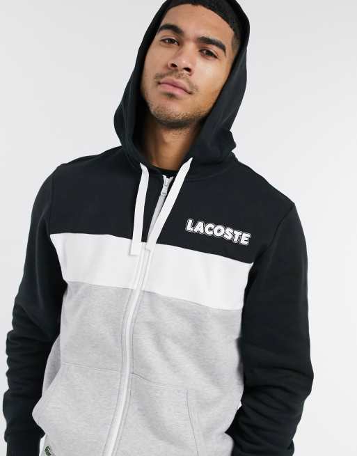 Lacoste black zip store up hoodie