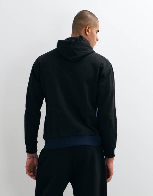 Lacoste colourblock zip through hoodie in navy, 3 of 5