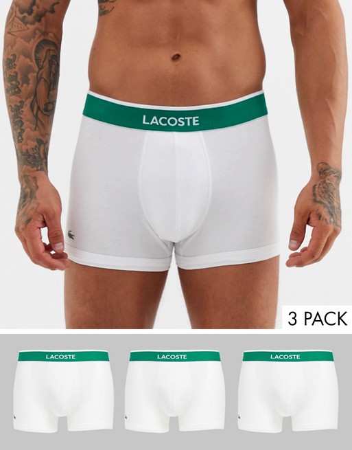 Lacoste Colours Core 3 pack trunks in white