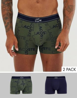 Lacoste – Colours Millennials – 2-pack mönstrade trunks-Flerfärgad