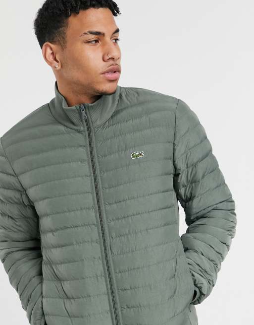 Lacoste quilted shop jacket green