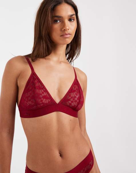 Lacoste - Completo con reggiseno e slip in pizzo bordeaux - view 1